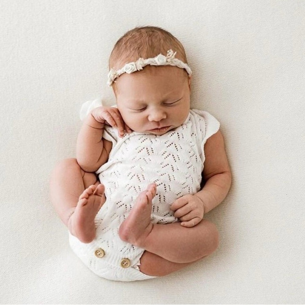 Ivory/White Newborn Romper